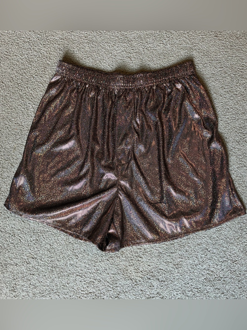 Shimmery Copper Gold Metallic Boxers Lounge Shorts Men’s Size M 32-34 NWOT
